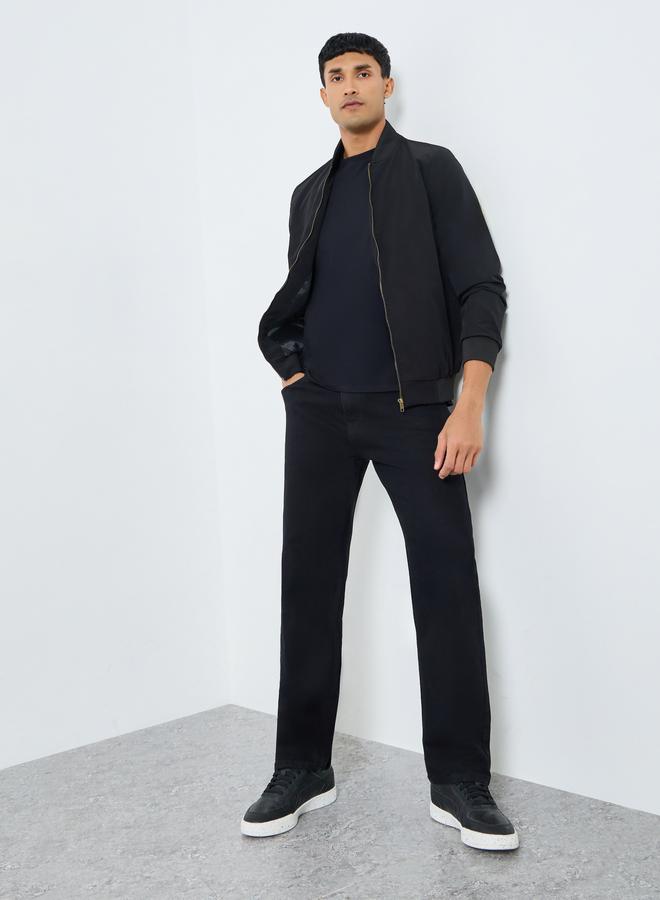 ستايلي جاكيت بومبر سادة بقصة واسعة - Image 2